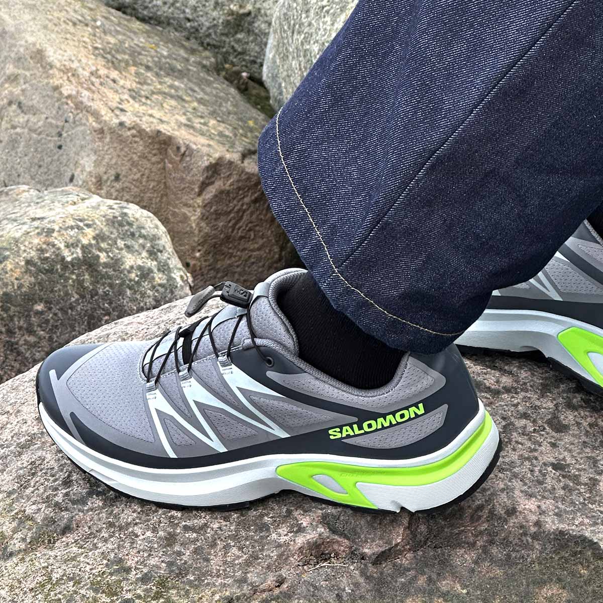 国内配送 SALOMON XT-EVR M MONUMENT/L/GREEN GECKO Salomon XT-Evr Monument Metal Green Gecko L47804100 Men's